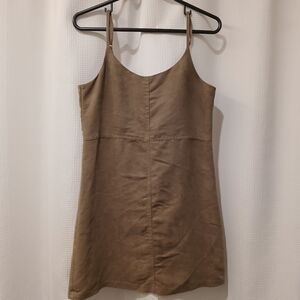 Sam Edelman Tribal Spirit Brown Vegan FAux Suede Slip Dress Size S